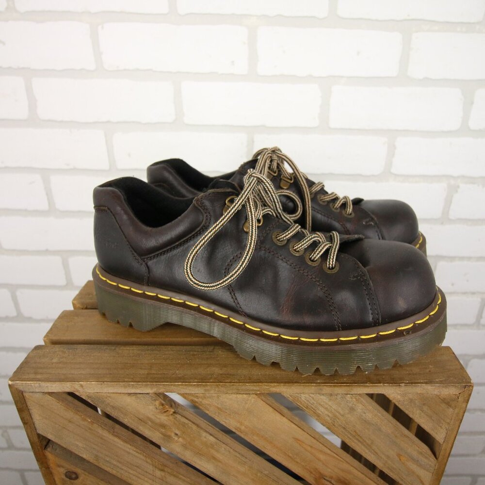 Dr Doc Martens 8312 Brown Leather Chunky Oxford Mens 9 Womens 10 Good Soles